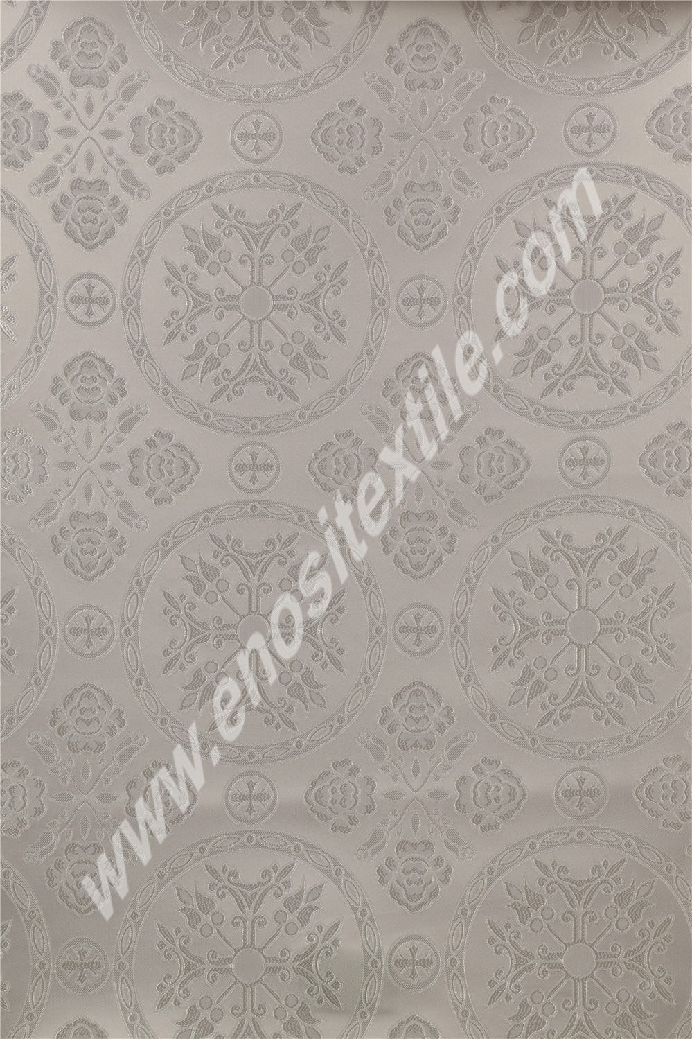 KL-038 White-Silver Brocade Fabrics